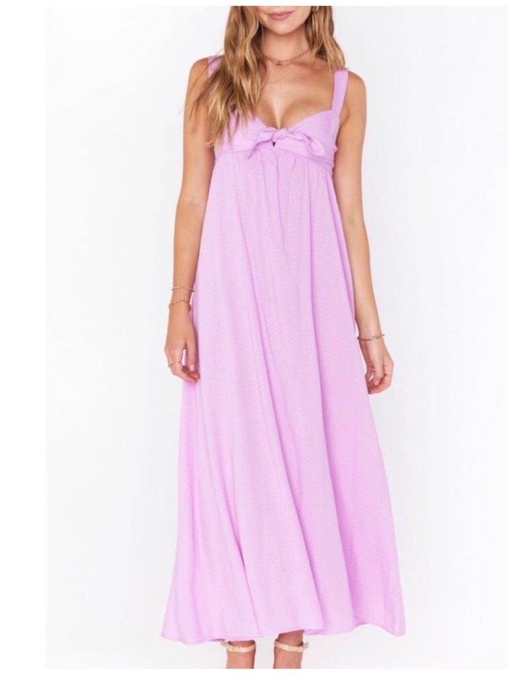 Show Me Your Mumu Size Small Lavender Purple Penelope Dress Boho Keyhole Rayon